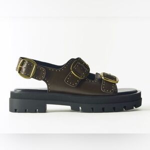 Zara buckled chunky lug sole leather sandals